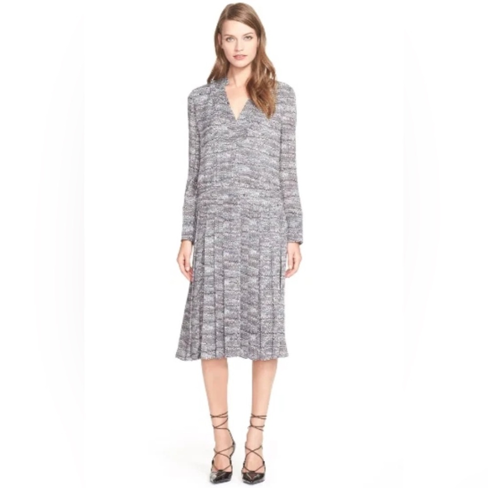 NWT Tory Burch Navy Marble Silk Midi Dress Size 6